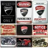 Ducati For The Garage Plaque Metal Sign Vintage Wall Poster Vintage Retro Room Home Industrial Hanging Decor Art Tin Sign Plate