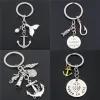 1pc Fish Hook Fishing Kecheschains Place Fish Keyring Anchor Lighthouse Charmes Summer Bijoux Cadeau