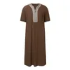 メンズカジュアルシャツイスラムイスラム教徒の男性衣類エイドの祈りのローブ男性Jubba Thobe Abaya Musulmane Homme Caftan Maxi Robes Pakistan Arabia