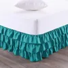 Luxurious Premium Quality Three Layers Ruffles Waterfall Style Bed Skirt With Wrinkle and Fade Resistant Fabric-15 Inch High