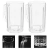 Weingläser Wasserbecher Einweg -Bier Gefrierschrank Clear Trinkbecher mit Griffen für 2pcs 500 ml wiederverwendbar