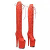 أحذية الرقص Laijianjinxia Suede 20cm/8inches Pole Dancing High Heel Platform Boots Open Open Open