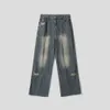High Street Broken Hole Jeans Hong Kong Style Summer Nytt trendigt varumärke HARAJUKU HOMSOME PIPPY LOOSE BEOMED JEANS TRENDY MEN