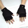 Tricoting Laine sans doigts mitaines couleur continue femme hommes couple gants gants faits à la main à la main à la main à la main et à la demi-doigt gants