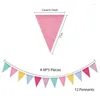 Decoración de fiestas JFBL 5 PACK BUNTING EXTERIOR 60 Flags Garden Garden Waterproof Multicolor Faux Linen Decoración triple con cañón para bodas Cumpleaños