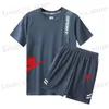 Herrespår 2024 mode Nya herrsportskläder Summer Wear Mens Sports Wear Short Slved T-shirt+Shorts Snabbtorkning 2-stycken