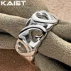 Anelli a grappolo Kaiet 925 Silver Color Hollow Heart 7-10# Ring per le donne Accessori per feste di moda Gioielli