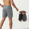 Men's Shorts Heavywood 2 In 1 Sports Men Double Layer Casual Night Reflective Running Back Waist Pocket 5 Inch Inseam