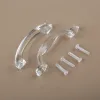 1set Clear Acrylic Handle with Transparent Screws Crystal Pull Knob 82/95mm for Jewelry Box Wine Case Gifts Decor Cabinet Drawer