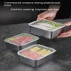 Voedselpotten Bussen Roestvrijstalen snackcontainer met lekvrije deksels Rectanle Airtiht Food Container Bento Food Box Outdoor Picnic Campin Tool L49