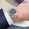 Fashion AP Wristwatch Royal Oak Series 26240or Disc bleu 18K Rose Gold Watch Mens Automatic Machinery 41mm