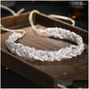 Haarclips Bronrettes Luxe Crystal Pearl Hoofdband Vine Tiara voor vrouwen Bruid Rhinestone Bridal Accessories Sieraden Band Drop levering Dhnok