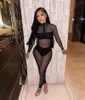 Women's Two Piece Pants Wmstar Women Set Night Club Sexy See Through Slim Long Sleeve Top Female Excluding Underwear Elegant Suit