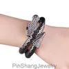 Fashion Ins Designer unique exagéré Diamond Zirconia Twisted Animal Snake Bangle Bracelet For Woman Girls Open Ajustement