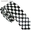 Neck Ties Mens Tie Narrow Tie Square Plaid Casual TieQ