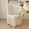 High Quality Seersucker Chair Cover For Dining Room Banquet Chair Slipcover Stretch Chair Skirt Elastic Wedding Chair Decoration