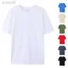 Chemises décontractées pour hommes Tshirt blanc 100% coton Unisexe T-shirt rond de haute qualité T-shirt Herren Uomo Tee Shirt Homme Coton Franela de Algodon 240409