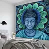 Tapisserier Buddha Tapestry Tryckt vägg hängande buddhistisk tro lotus hippie bohemian polyesterark konstrum heminredning
