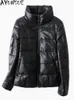 Damenleder Ayunsue 2024 Echte Jacke Frauen warmer Winter Schafsledermantel weibliche weiße Ente Down Short Mujer Chaqueta 1701