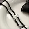 Pendant Necklaces Fashion Jewelry Vintage Temperament Black Glass Beads Necklace For Women Girl Party Gifts Simply Design Accessories Ot0Ez