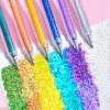 Glitter jel kalem seti renkli kalem seti, vurgulayıcı kalemleri işaretleyen öğrenciler, jel kalem okulu malzemeleri çizmek için kırtasiye