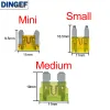 1Set Waterproof 32V Mini/Small/Medium Auto Fuse Holder 18/16/14/12/10AWG With Car Blade Fuse 3A 5A 7.5A 10A 15A 20A