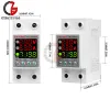 AC 220V/230V 40A/63A LCD Dual Display Voltmeter Ammeter Din Rail Adjustable Voltage Current Tester Battery Capacity Indicator