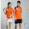ドレス襟付き半袖卓球男性と女性のためのテニススーツ中学生高校生高校生バドミントンスーツ