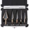 5pcs HSS Titanium Step Bit Bit Set Screped Groove reto cobal