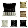 Pillow Square Linen Musical Note Printed Cushion Covers Home Decor Outdoor Pillowcase Decorative Sofa Cover