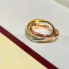 Designers 18k Gold triple ring mode femme bijoux titane en acier inoxydable luxurys diamants argent sands de créateurs de créateurs bijoux de fête simple anniversaire bonne belle gentille