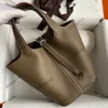 10A Bucket Bag Women's Tote Bag Classic Designer Bag handbag beach bag Premium TC Leather Semi-handmade Fashion Capacity Bag packaging Luxury Brand duffle bag Grey bag