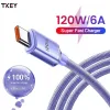 TKEY 6A Type C Super szybki kabel Cahrger typ-C Szybkie ładowanie telefonu komórkowego datę daty na Samsung Xiaomi Huawei USB C ładowarka kablowa