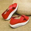 Sandalen rugriem slip-on pu dames open teen wiggen schoenen platform casual vis mond zomer buiten strand groot formaat 43 sandles