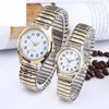 Women's Watches Man Women Couple Wrist Watches Stainless Steel Band Alloy Lovers Business Quartz Movement Wristwatch Elastic Strap Band Watch 240409