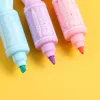 6pcs Sugar Candy Color Highlighter Pen Conjunto Double Bold Fine Point Marker Desenho Destaque Kids Gift Office School F421