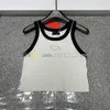 Tank di colore a contrasto Top Women Sleeveless Yoga Tee Crew Neck Sport Sport Maglietta a maglia di lusso