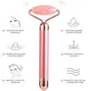 Masseur de visage 5-en-1 24 km de beauté en or masseur de visage électrique vibrant rose quartz 3d roller visage soulevant le corps facial gua sha jade rouleau 240409