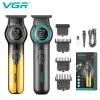 VGR Turbo Power Hair Clipper Clat Hair Trimmor Machine de coupe de cheveux électrique Affichage LED 0 mm Clipper pour le coiffeur V-990