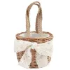 Flower Arrangement Baskets Floral Packaging Container Wedding Portable Yard Brown Hanging Waterproof Bamboo Straw Bag