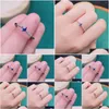 Cluster Rings 925 Sier Inlaid Natural Sapphire Womens Ring Fine Craftsmanship Light Luxury Jewelry Anniversary Gift Customizable Drop Dh2Tq