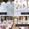 Chair Covers 4/8pcs Wedding Sashes Banquet Party Decoration Chairs Bows Ties El Event Cover Organza/Ribbon Reusable Elastic Decor