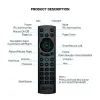 Box G20BTS Plus G20S Pro 2.4G trådlös röstbakgrund Luftmus Gyroskop IR -lärande fjärrkontroll för X96 X4 AM7 Android TV -låda