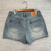 Kvinnors shorts designer 24 vår/sommar ny klassisk broderi mönster hög midja smal denim shorts för kvinnor jvqc