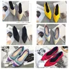 2024 Top Flat Bottomed Pointed Ballet Single Shoes White Soled Sticked Maternity Women Boat Shoe Casual and bekväm