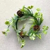 Decoratieve bloemen Mini kunstmatige krans thuis voordeur hangende dennenbas bessen Garland Kerstmisboom ornamenten feesttafel decor