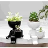 Vazo Seramik Sak saksı bahçe yetiştiricileri Bitkiler için İnsan Heykelcik Tasarımı Çiçekler Ev Dekorasyon Beyaz Tencereler