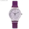 Armbanduhr Fashion Ladies 2023 New Simple Purple Digital Design Women Quartz Casual Magnet Edelstahlkleid Womens Uhr E240409