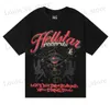 Męskie tshirty Hellstar koszulka Krótkie koszule Mężczyźni Plus TS Hellstar T Shirt Rapper Wash Grey Heavy Craft Unisex Krótkie tshirty