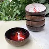 Ciotole fatte a mano cocco a cocco boccia in legno piatto per la casa caramella crea creativa insalata di frutta dessert